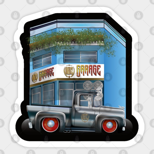 CS Cartoon Machines PickUp Truck And Garage V 1.1. Sticker by OmarHernandez